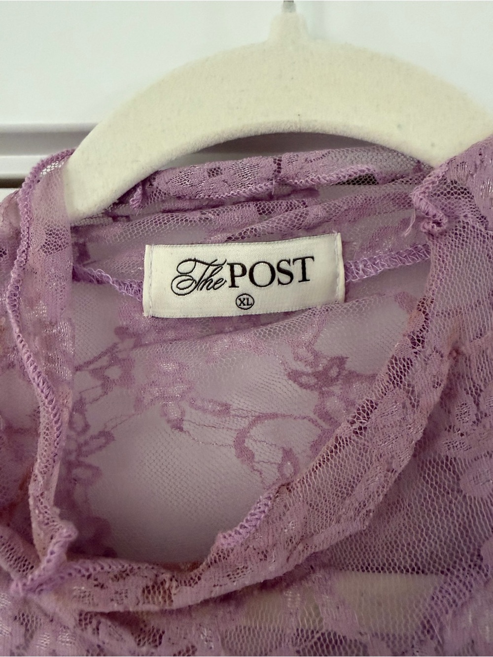 Lavender Lace Mock Neck Blouse - Picture 2 of 2